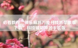 必看教程“微乐麻将万能开挂器苹果版下载”科技辅助神器手机版