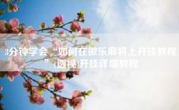 3分钟学会“如何在微乐麻将上开挂教程”(透视)开挂详细教程