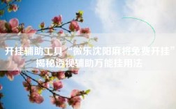 开挂辅助工具“微乐沈阳麻将免费开挂”揭秘透视辅助万能挂用法