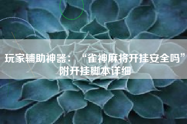 玩家辅助神器：“雀神麻将开挂安全吗”附开挂脚本详细