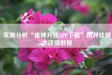 实测分析“雀神开挂APP下载	”附开挂脚本详细教程