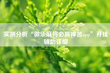 实测分析“微乐麻将必赢神器app”开挂辅助详细