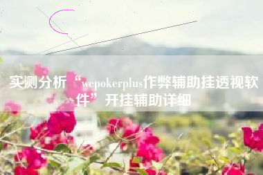 实测分析“wepokerplus作弊辅助挂透视软件”开挂辅助详细